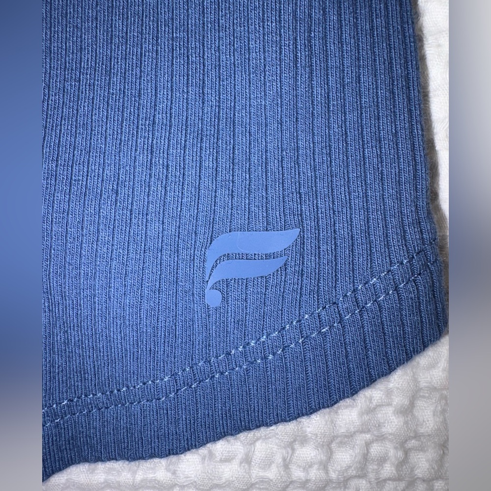 Fabletics Blue Ribbed Racerback Tank Top - Picture 5 of 12